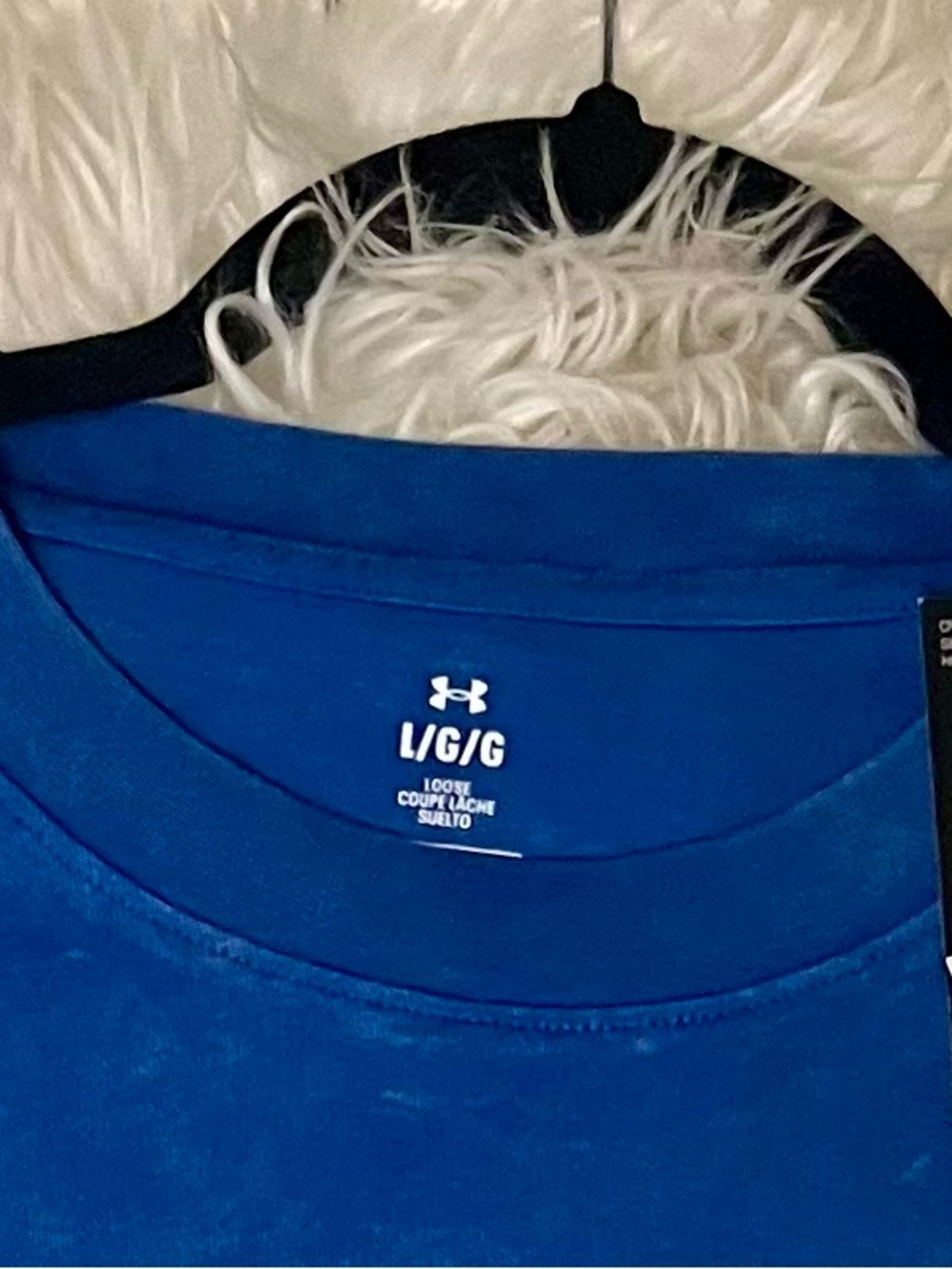 Under Armour Blue Cropped T-Shirt Women’s Large Athletic Graphic Logo - Picture 2 of 12